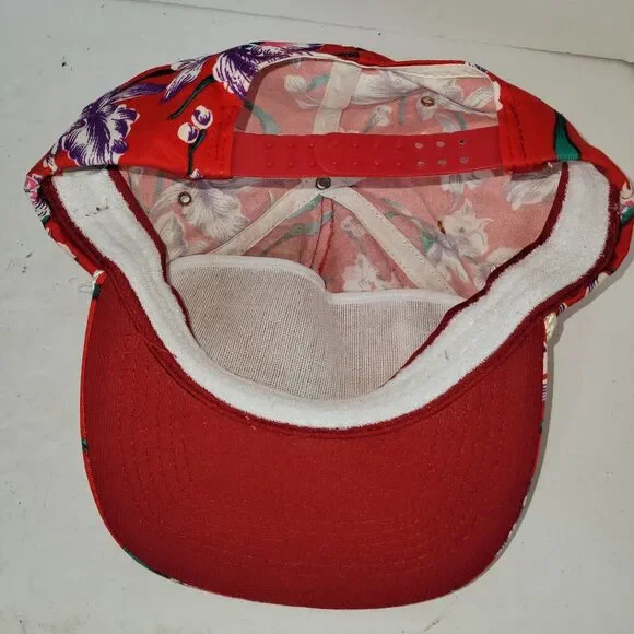Vtg Freightliner Hat Cap Red Trucker Snapback Truck San Sun Retro 80s 90s Floral - Picture 11 of 16